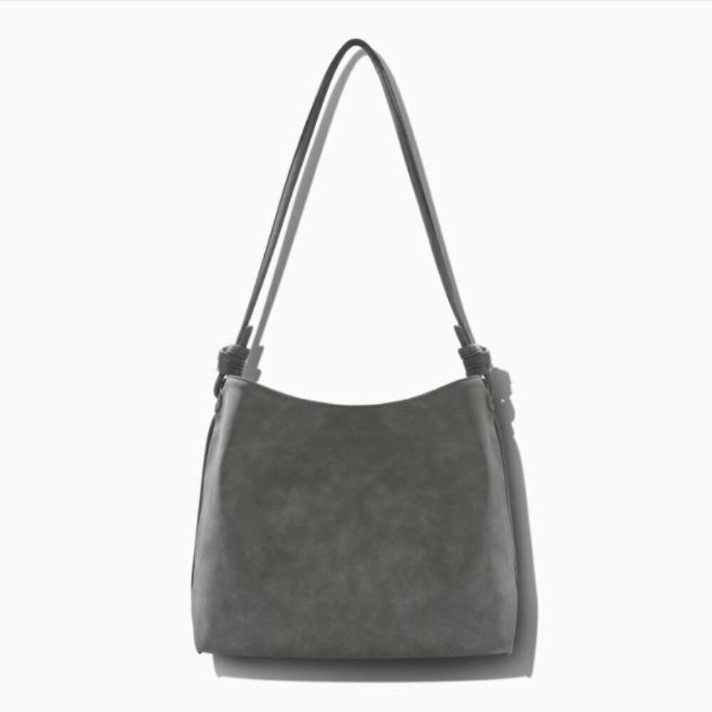 8 Other Reasons Betsy Slouch Tote in Stone Suedette Soft Gray Shoulder Bag NWT